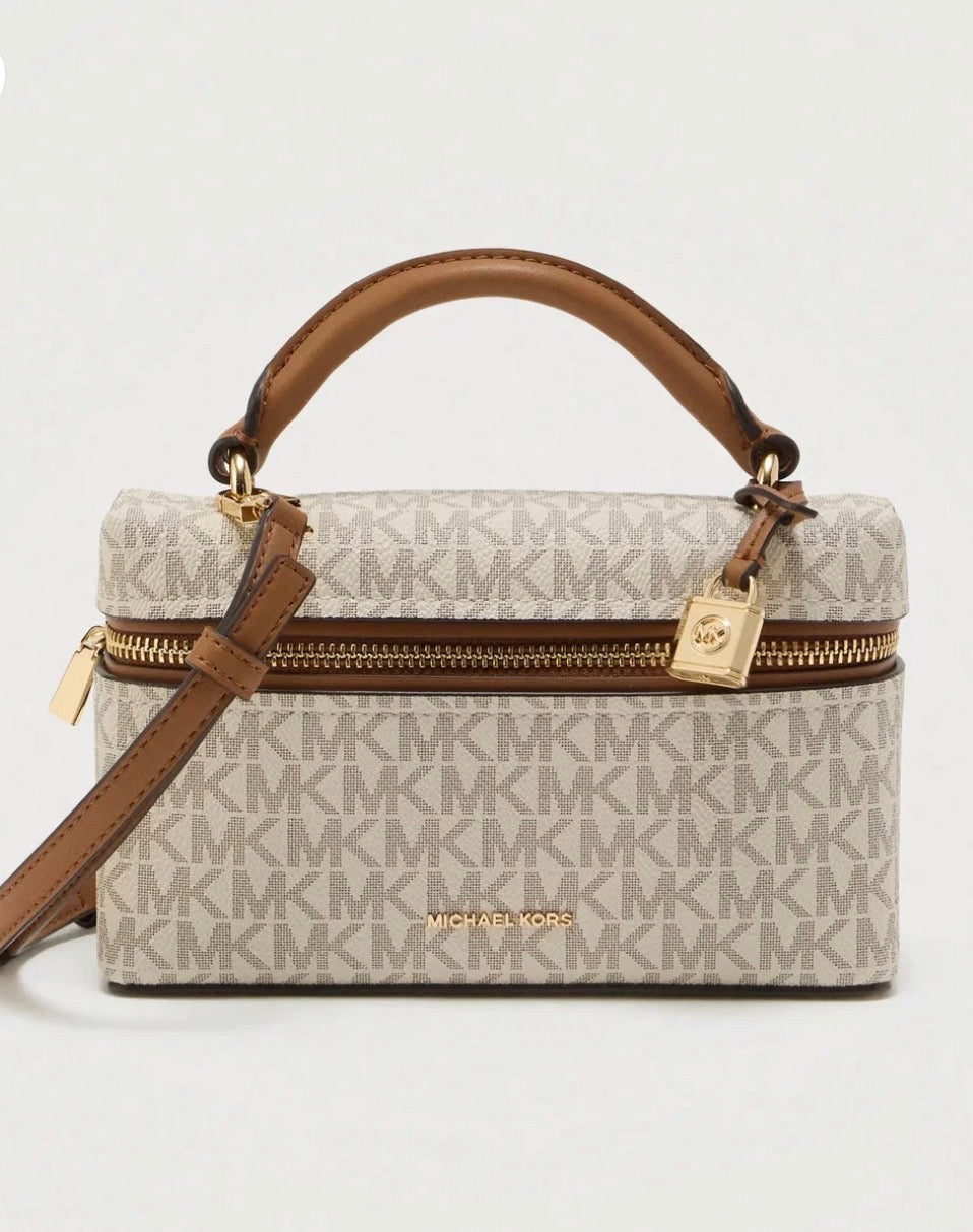 Michael Kors Jana Extra-Small Signature Logo Convertible Crossbody Bag white