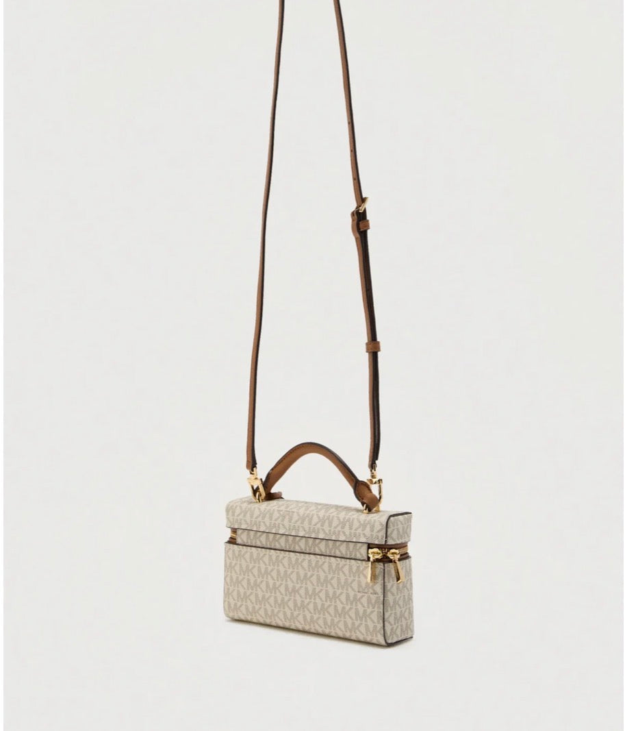 Michael Kors Jana Extra-Small Signature Logo Convertible Crossbody Bag white